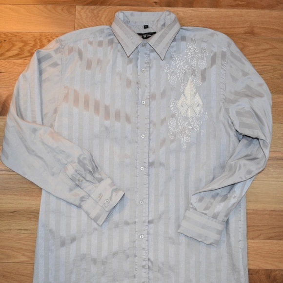 Eddie Domani Men’s Embroidered Button Down Shirt - Picture 1 of 11